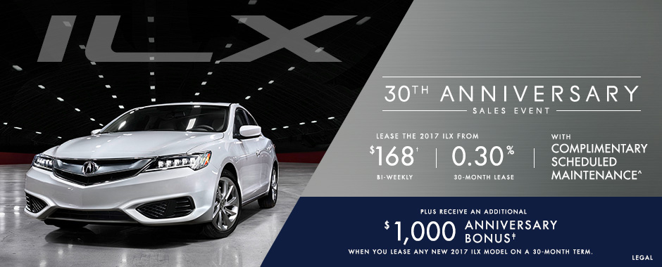 Acura ILX 30th Anniversary Sales Event Acura ILX 30th Anniversary Sales Event