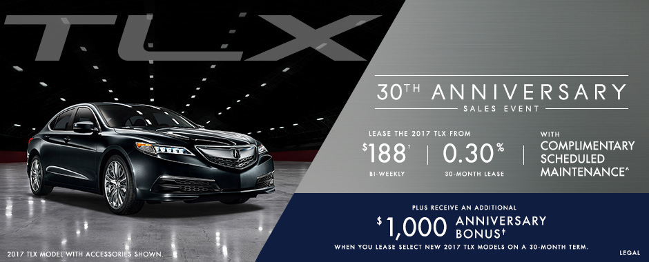 Acura TLX 30th Anniversary Sales Event Acura TLX 30th Anniversary Sales Event