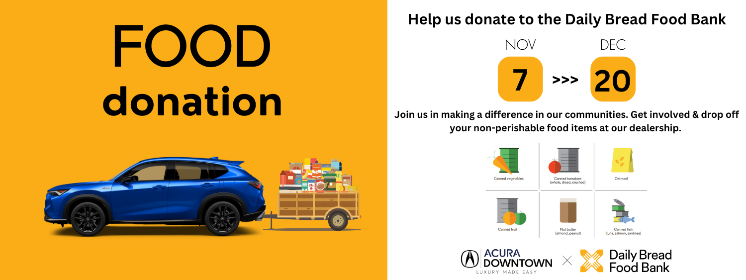 Daily Bread Food Drive banner Acura